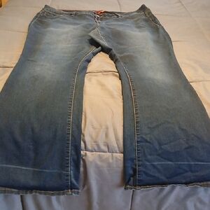 YMI Dark Blue Flare Jeans with Orange Accents